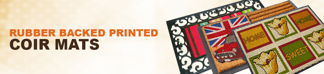 Rubber Backed Printed Coir Mats